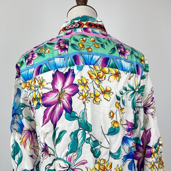 NWOT Johnny Was Floral Long Sleeves Embroidered Button-Down Shirt Dress Size S - Picture 7 of 16